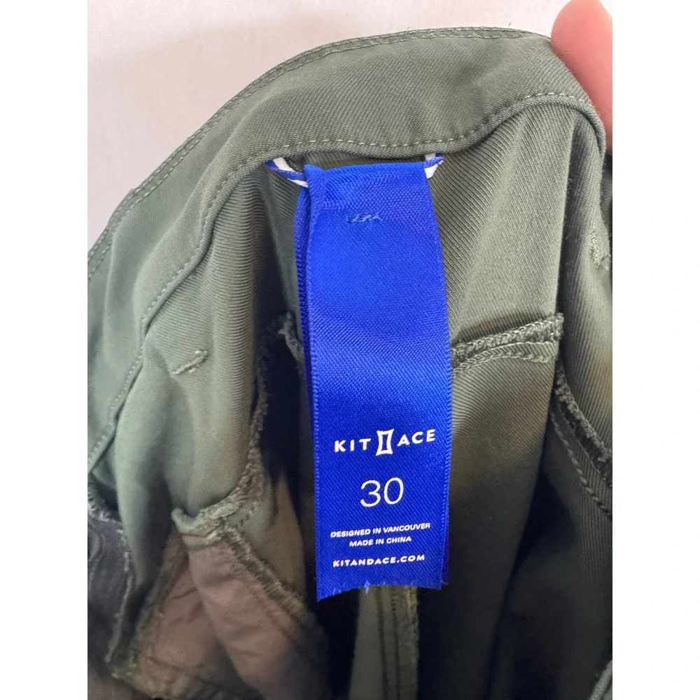 Kit and Ace Mens Navigator Stretch Trousers Olive Green Tapered Pants Size 30X29